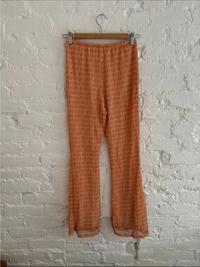 inamorata mesh beachwood pant in mustard figure stripe medium